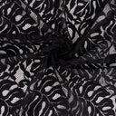 Double Sided Eyelash Scalloped Border Lace Fabric 4080 Black
