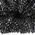 Double Sided Eyelash Scalloped Border Lace Fabric 4080 Black