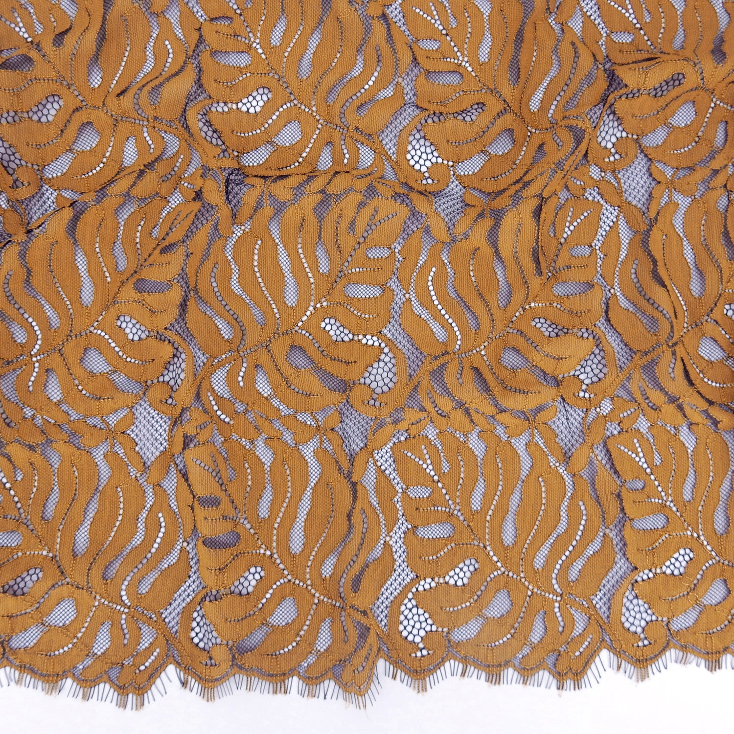 Double Sided Eyelash Scalloped Border Lace Fabric 4080 Estate Ble/Au Sunset