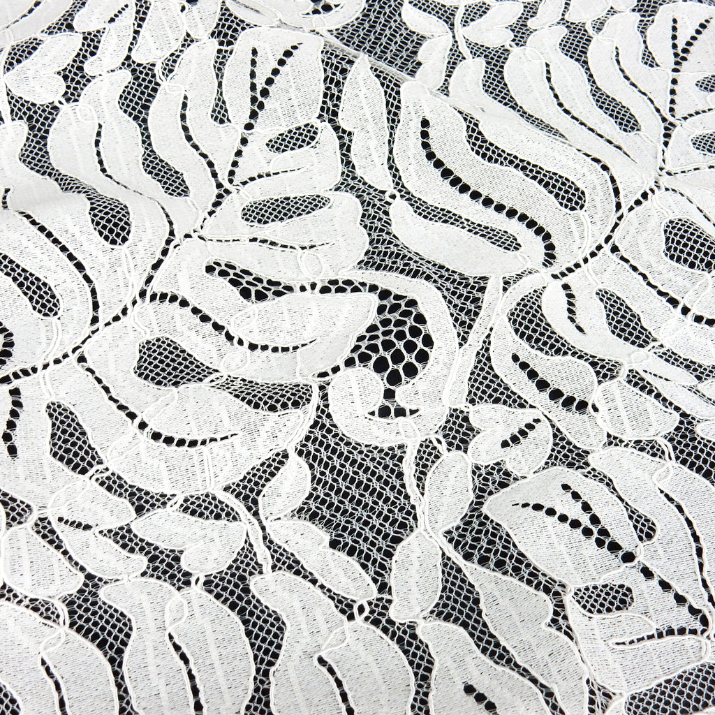 Double Sided Eyelash Scalloped Border Lace Fabric 4080 Ivory