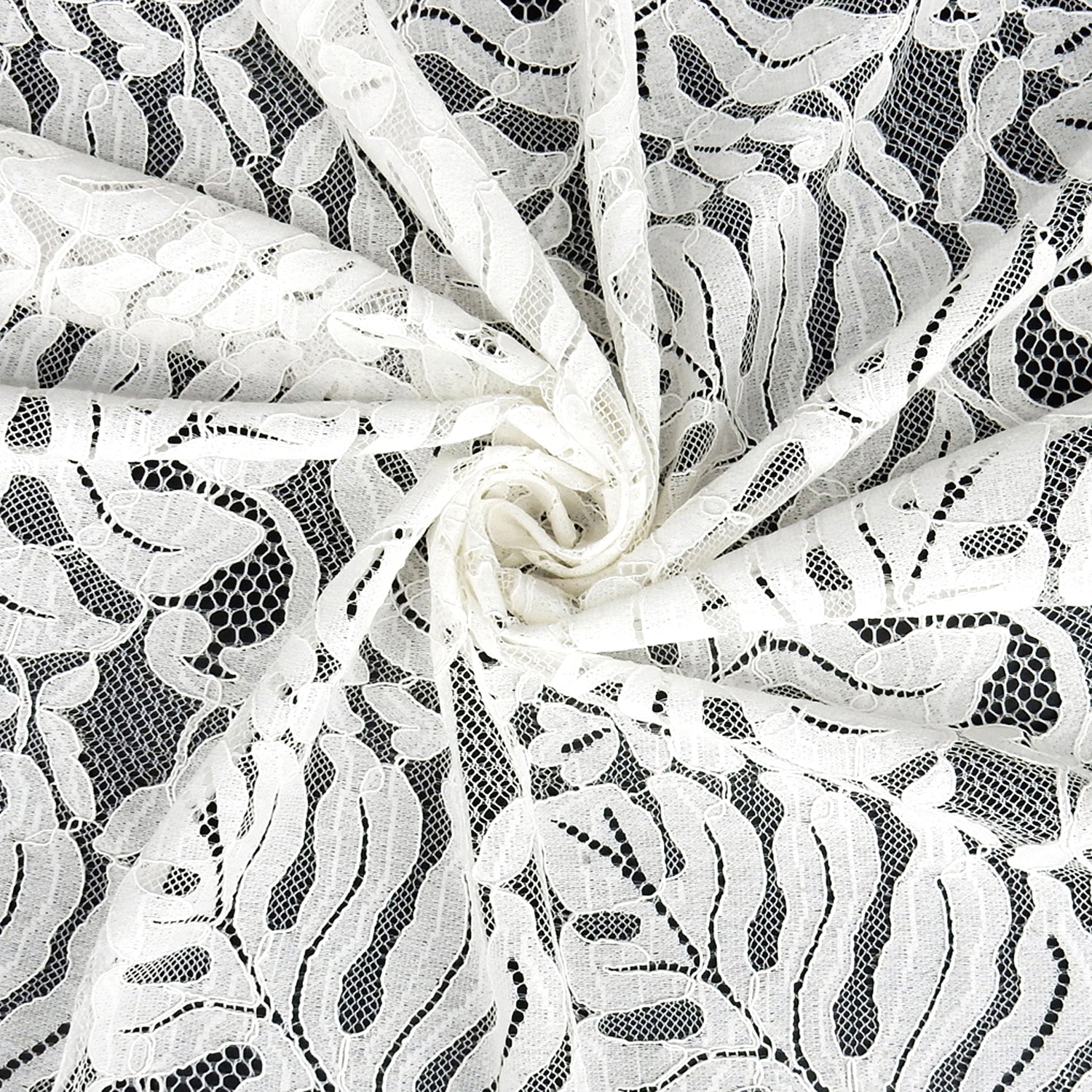 Double Sided Eyelash Scalloped Border Lace Fabric 4080 Ivory