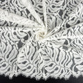 Double Sided Eyelash Scalloped Border Lace Fabric 4080 Ivory