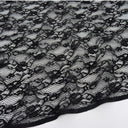 Re-Embroidered Floral Mesh Lace Fabric 4094 Black