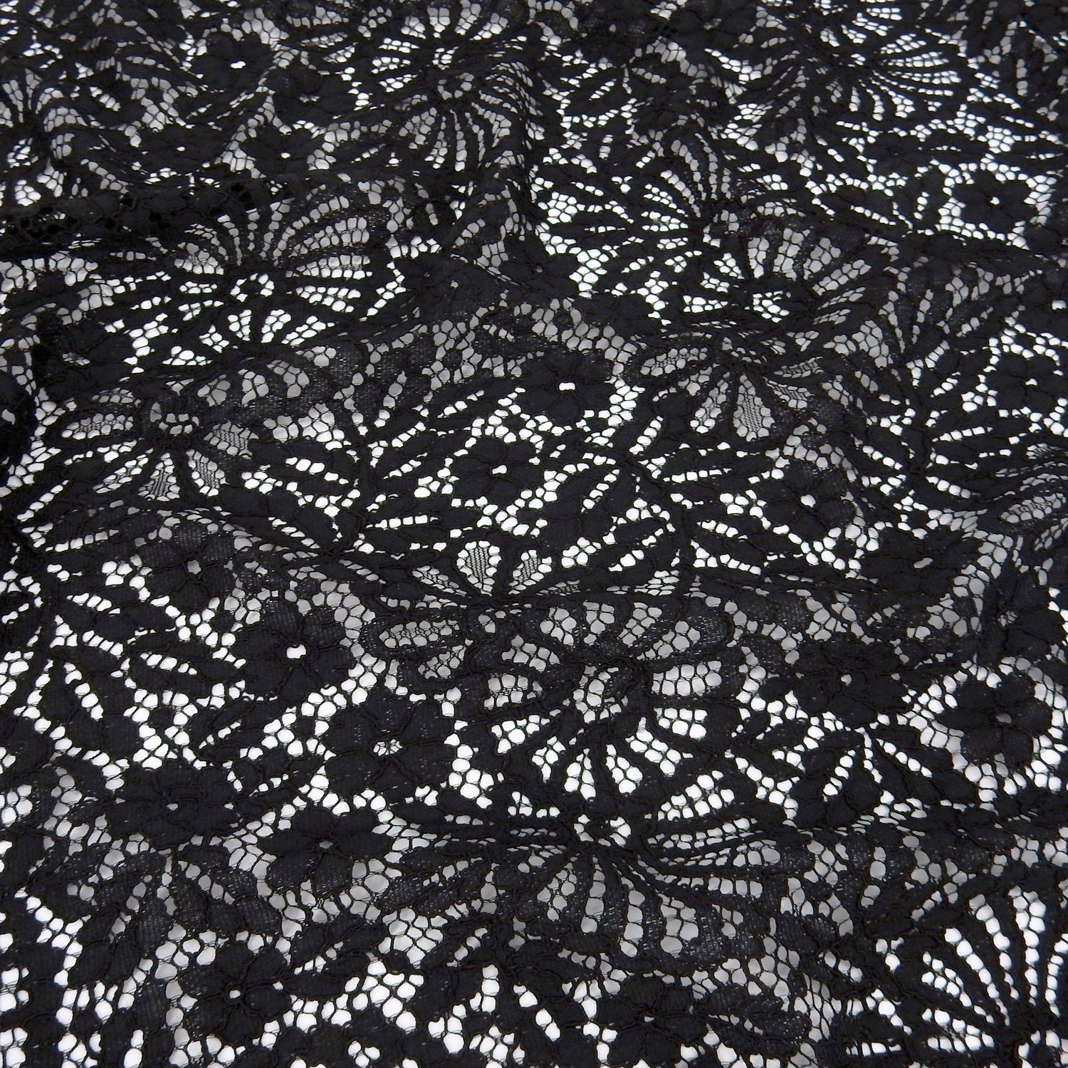 Double Sided Eyelash Scalloped Border Lace Fabric 4095 Black