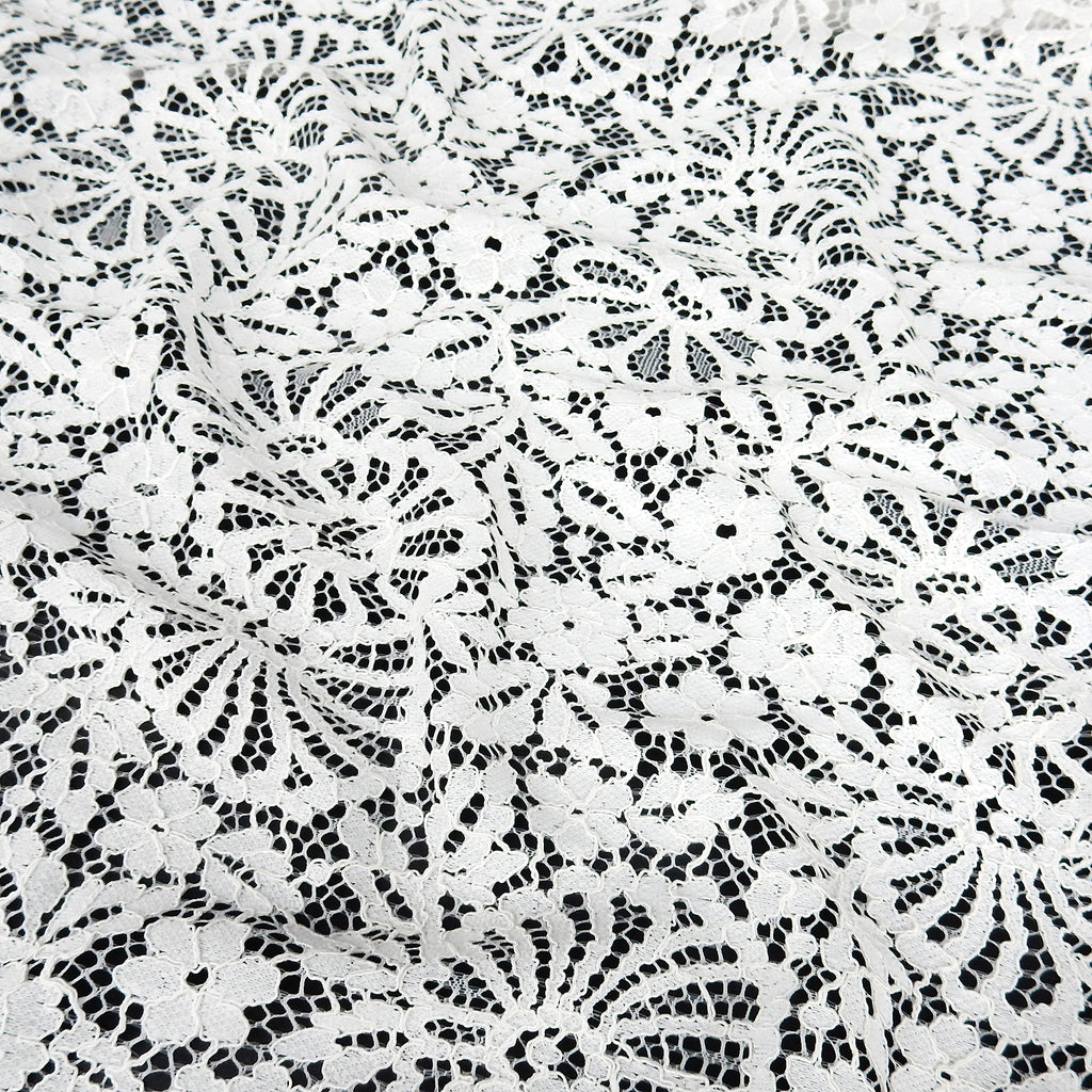 Double Sided Eyelash Scalloped Border Lace Fabric 4095 Ivory