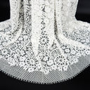Double Sided Eyelash Scalloped Border Lace Fabric 4095 Ivory
