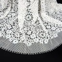 Double Sided Eyelash Scalloped Border Lace Fabric 4095 Ivory