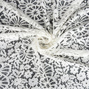 Double Sided Eyelash Scalloped Border Lace Fabric 4095 Ivory