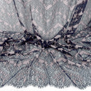 Double Sided Eyelash Border Chantilly Lace Fabric 4141 Navy/Shell Pink