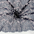 Double Sided Eyelash Border Chantilly Lace Fabric 4141 Navy/Shell Pink