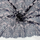 Double Sided Eyelash Border Chantilly Lace Fabric 4141 Navy/Shell Pink