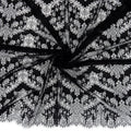 Double Sided Eyelash Border Chantilly Lace Fabric 4141 Black