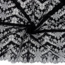 Double Sided Eyelash Border Chantilly Lace Fabric 4141 Black