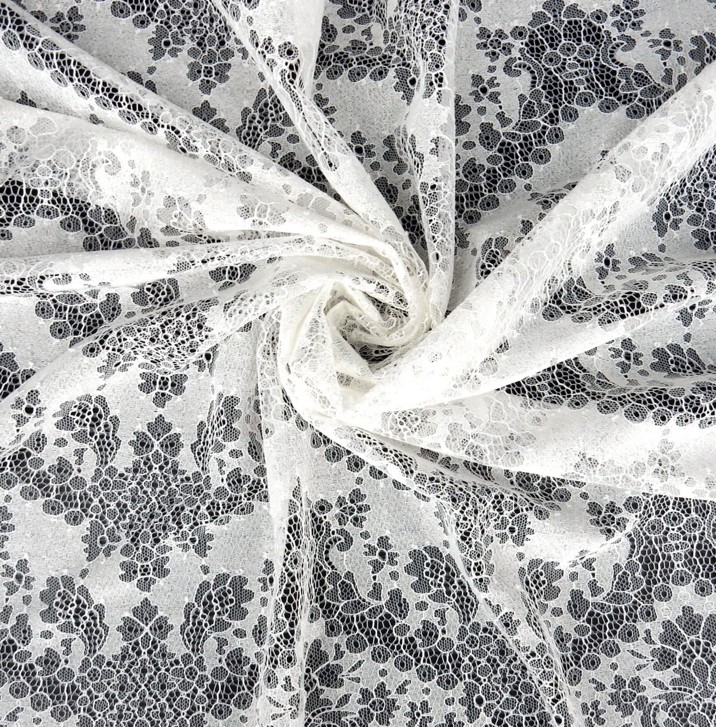 Double Sided Eyelash Scalloped Border Lace Fabric 4141 PFD