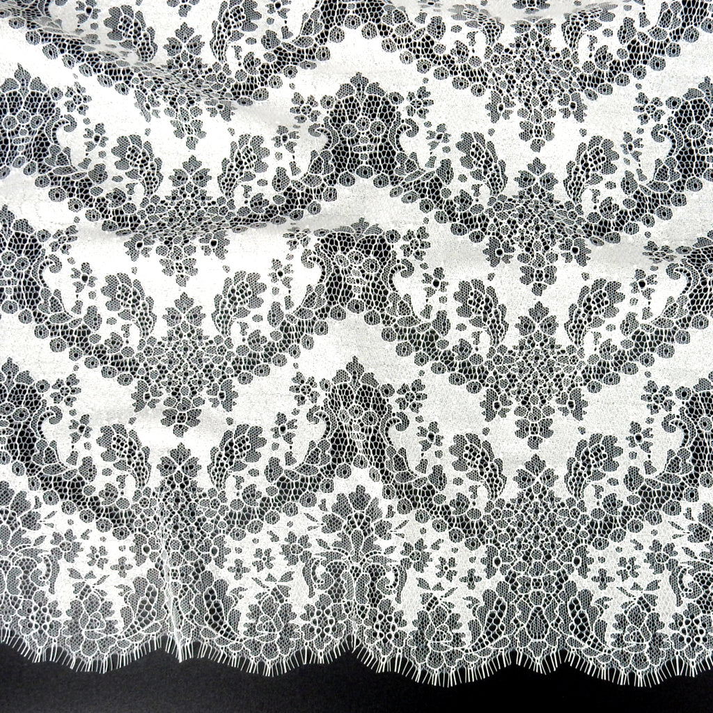 Double Sided Eyelash Scalloped Border Lace Fabric 4141 PFD