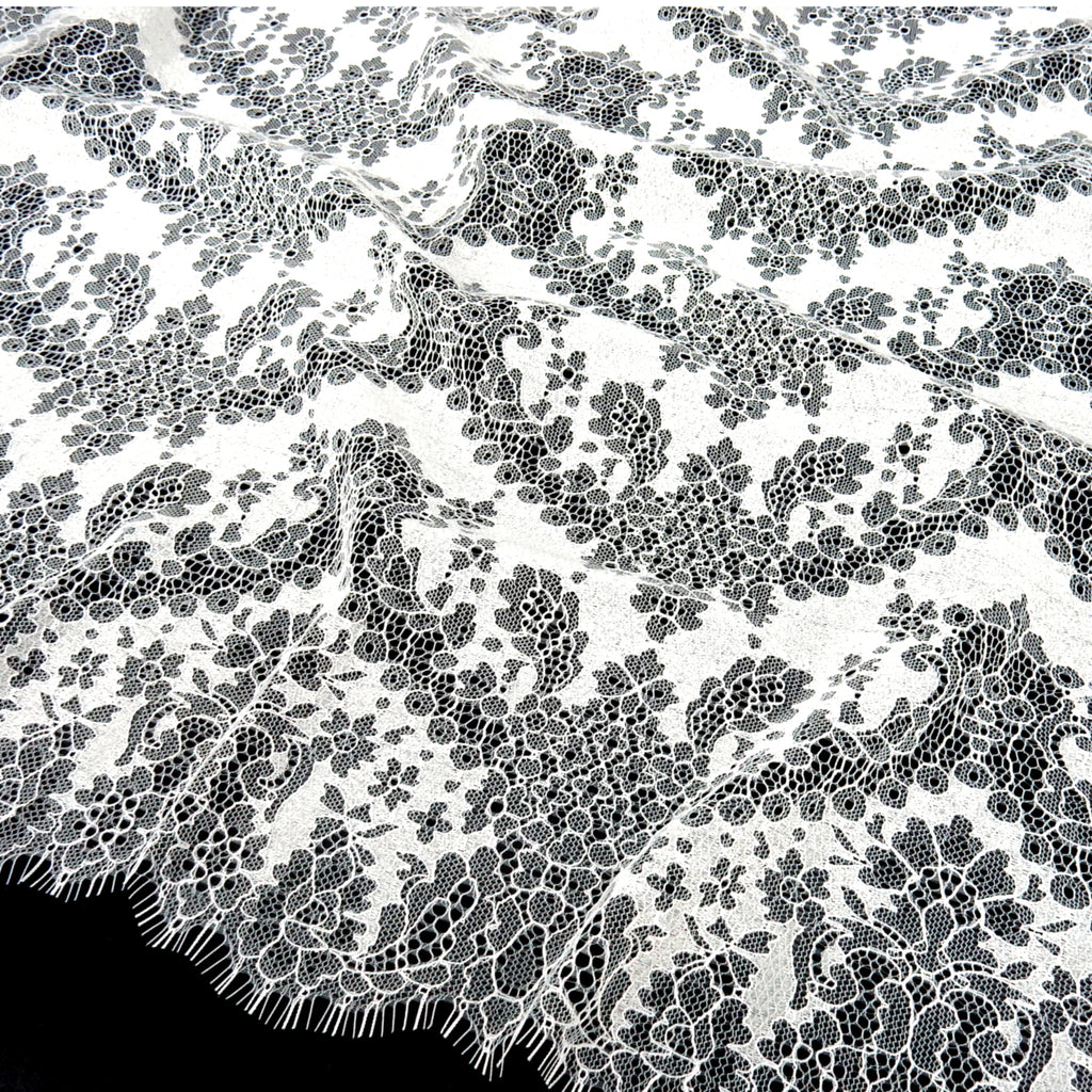 Double Sided Eyelash Scalloped Border Lace Fabric 4141 PFD