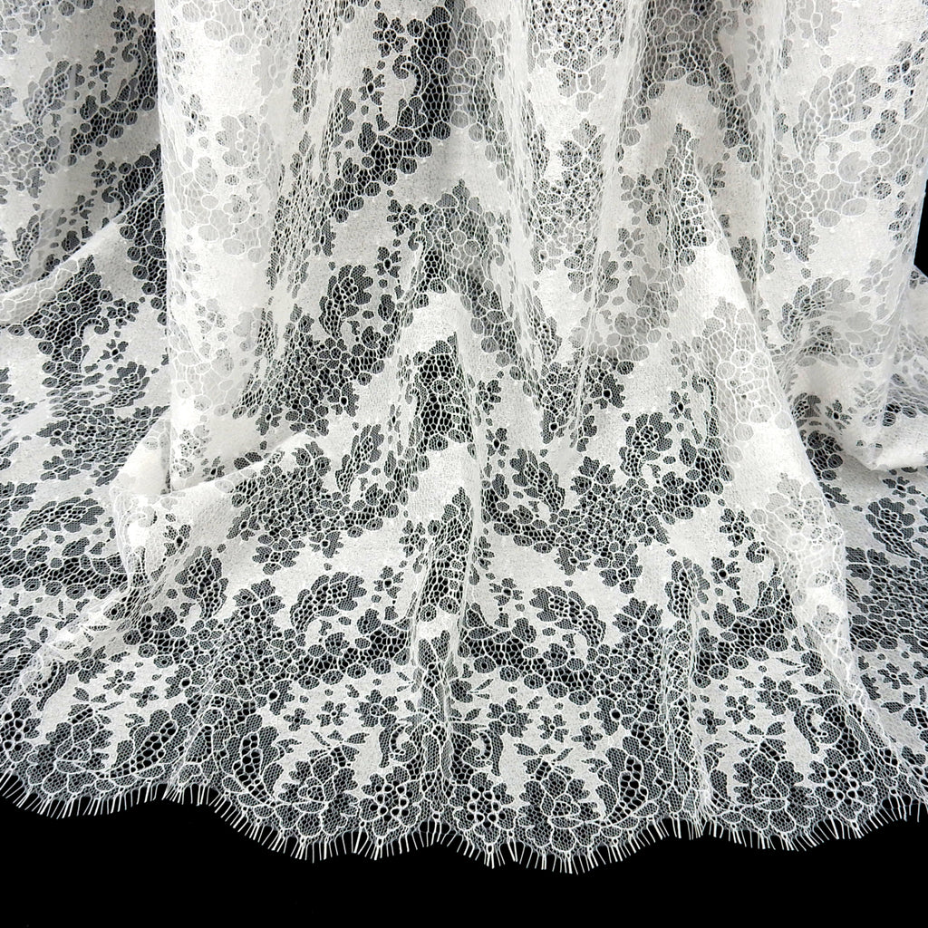 Double Sided Eyelash Scalloped Border Lace Fabric 4141 PFD
