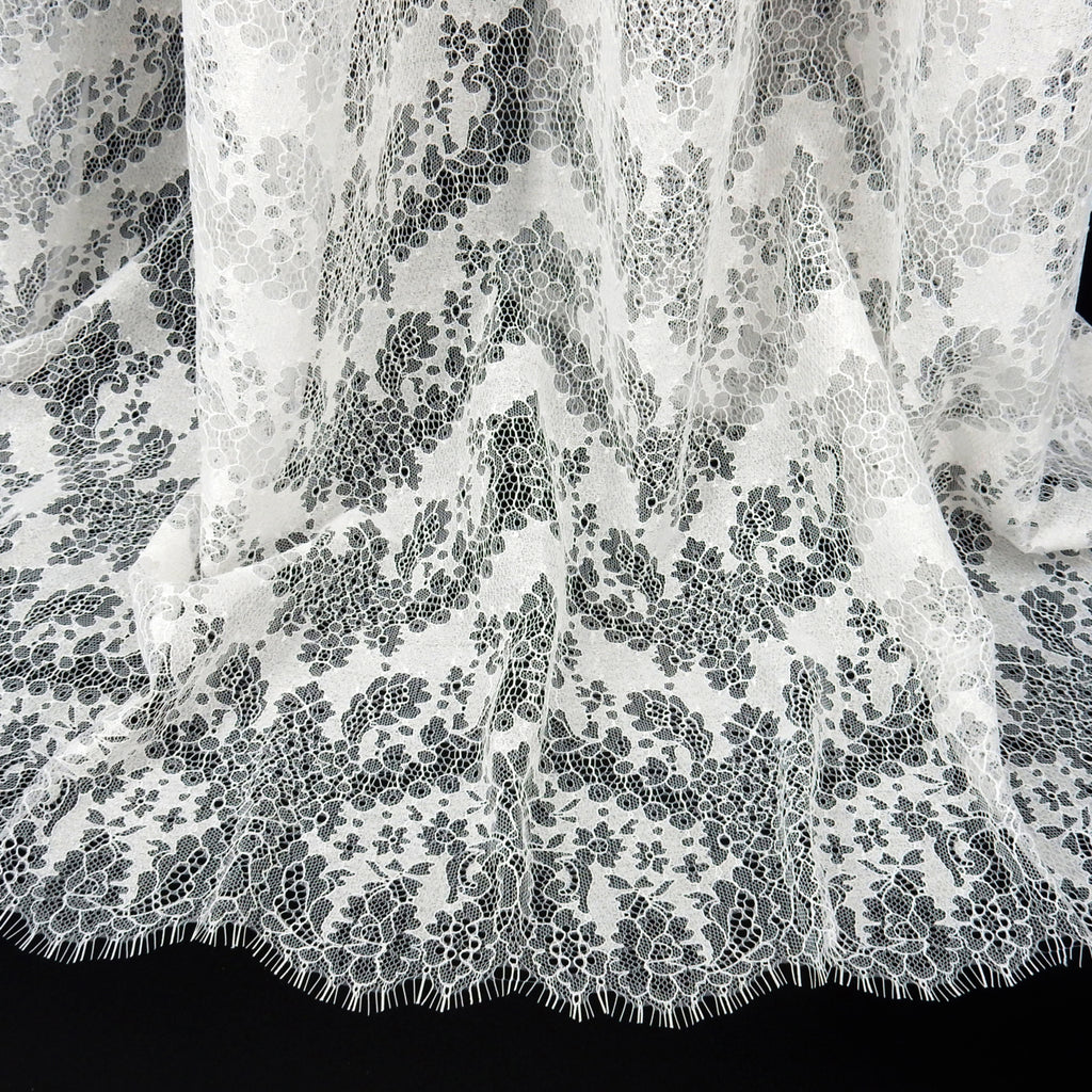 Double Sided Eyelash Scalloped Border Lace Fabric 4141 PFD