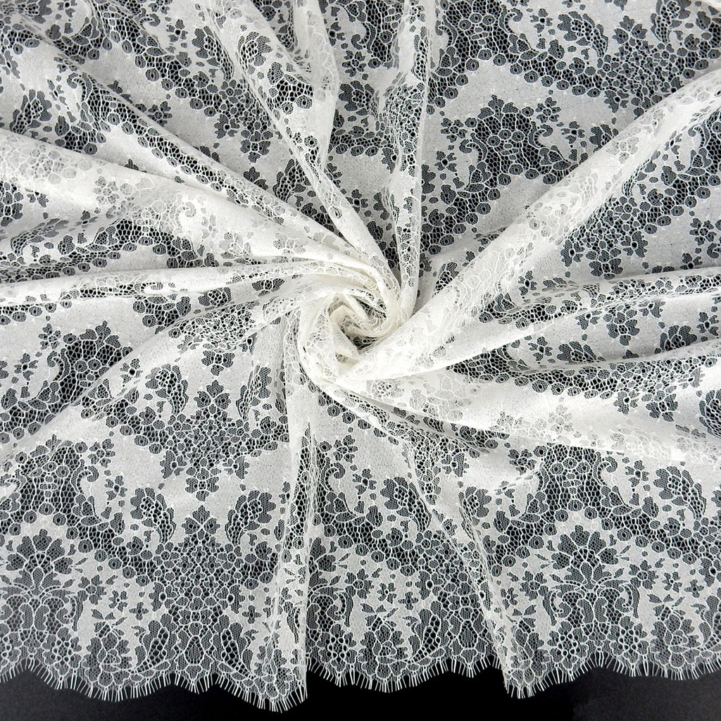 Double Sided Eyelash Scalloped Border Lace Fabric 4141 PFD