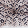 Double Sided Eyelash Border Chantilly Lace Fabric 4141 Shell Pink/Navy