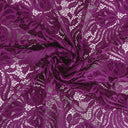 Embroidered Double Sided Border Stretch Lace Fabric 6014 Florentia Plum