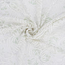 Embroidered Double Sided Border Stretch Lace Fabric 6014 Ivory/Dusty Aqua