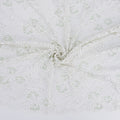 Embroidered Double Sided Border Stretch Lace Fabric 6014 Ivory/Dusty Aqua