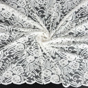 Embroidered Double Sided Border Stretch Lace Fabric 6014 Ivory