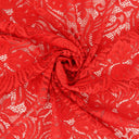 Embroidered Double Sided Border Stretch Lace Fabric 6014 Lipstick Red