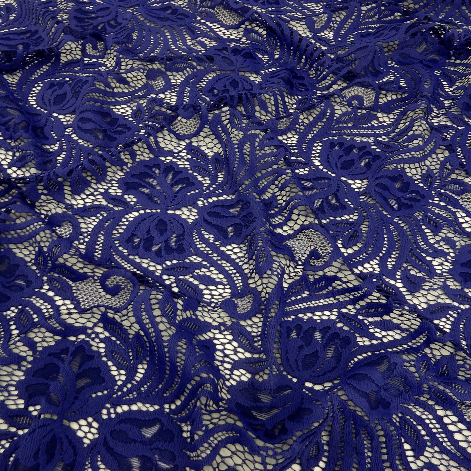Embroidered Double Border Stretch Klauber Lace Fabric 6014 Sweet Berry