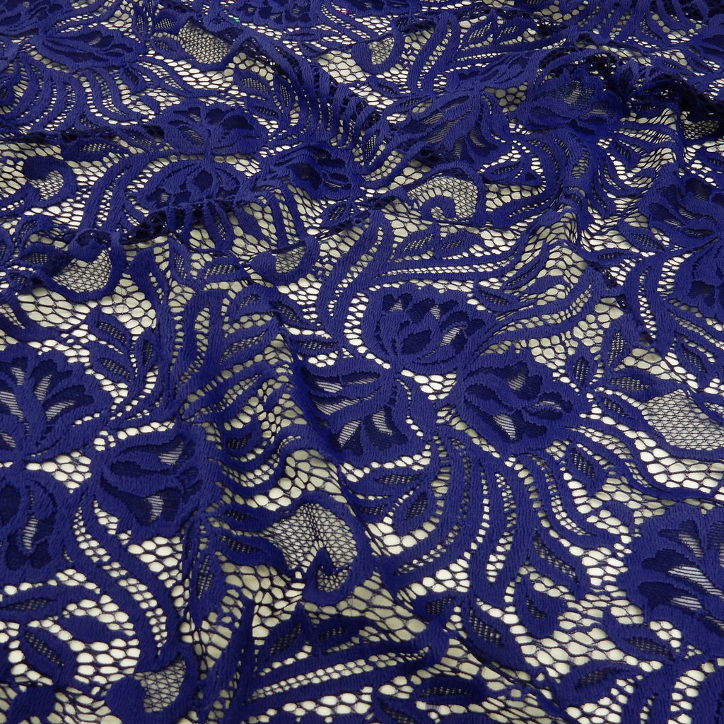Embroidered Double Sided Border Stretch Lace Fabric 6014 Sweet Berry