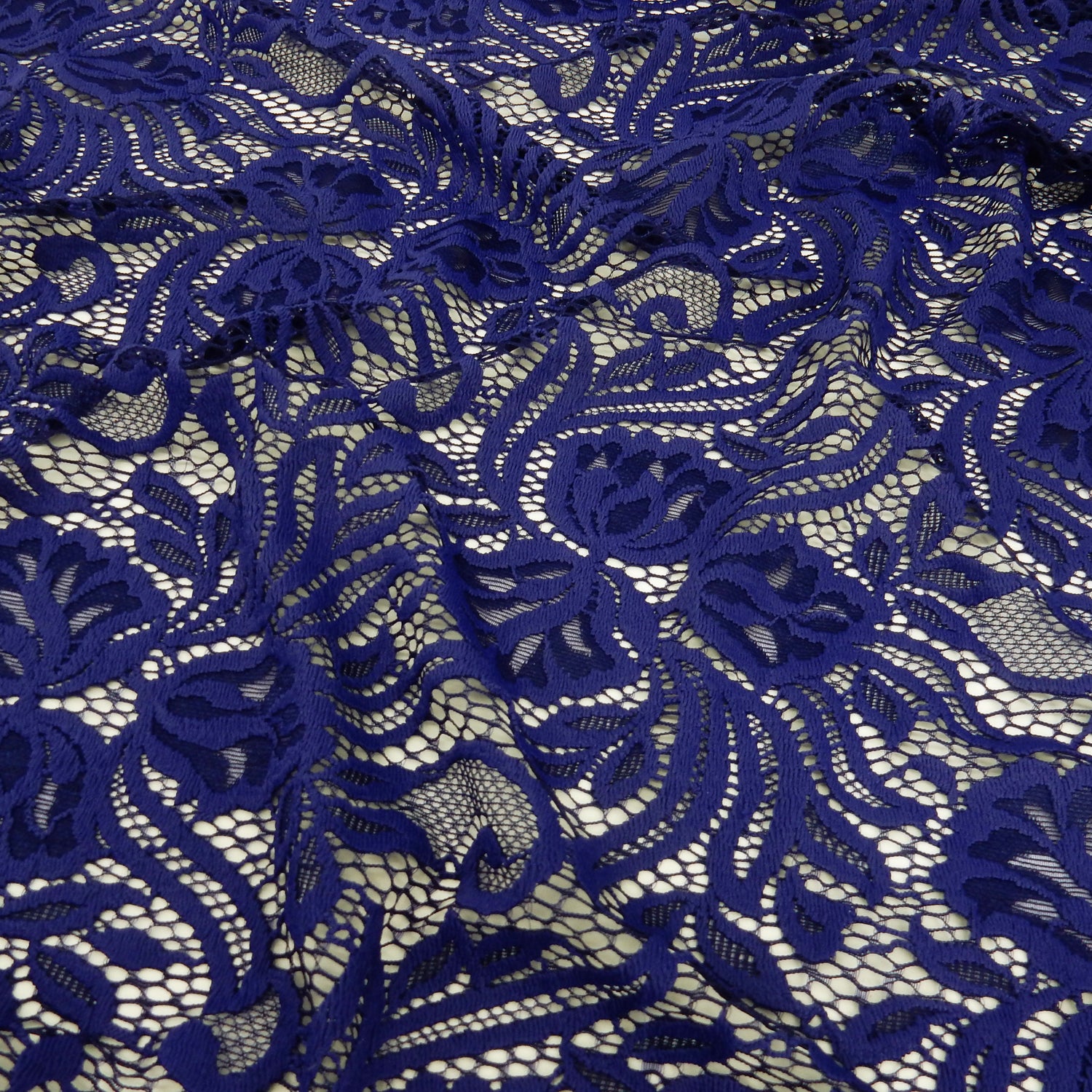 Embroidered Double Border Stretch Klauber Lace Fabric 6014 Sweet Berry