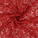 Embroidered Double Sided Border Stretch Lace Fabric 7387 Haute Red