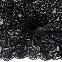 Embroidered Double Sided Border Stretch Lace Fabric 7395 Black