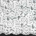 Embroidered Double Sided Border Stretch Lace Fabric 7395 Ivory