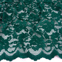 Embroidered Double Sided Border Stretch Lace Fabric 7638 Emerald