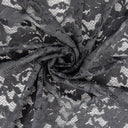 Embroidered Double Sided Border Stretch Lace Fabric 7638 Gun Metal