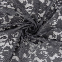 Embroidered Double Sided Border Stretch Lace Fabric 7638 Gun Metal