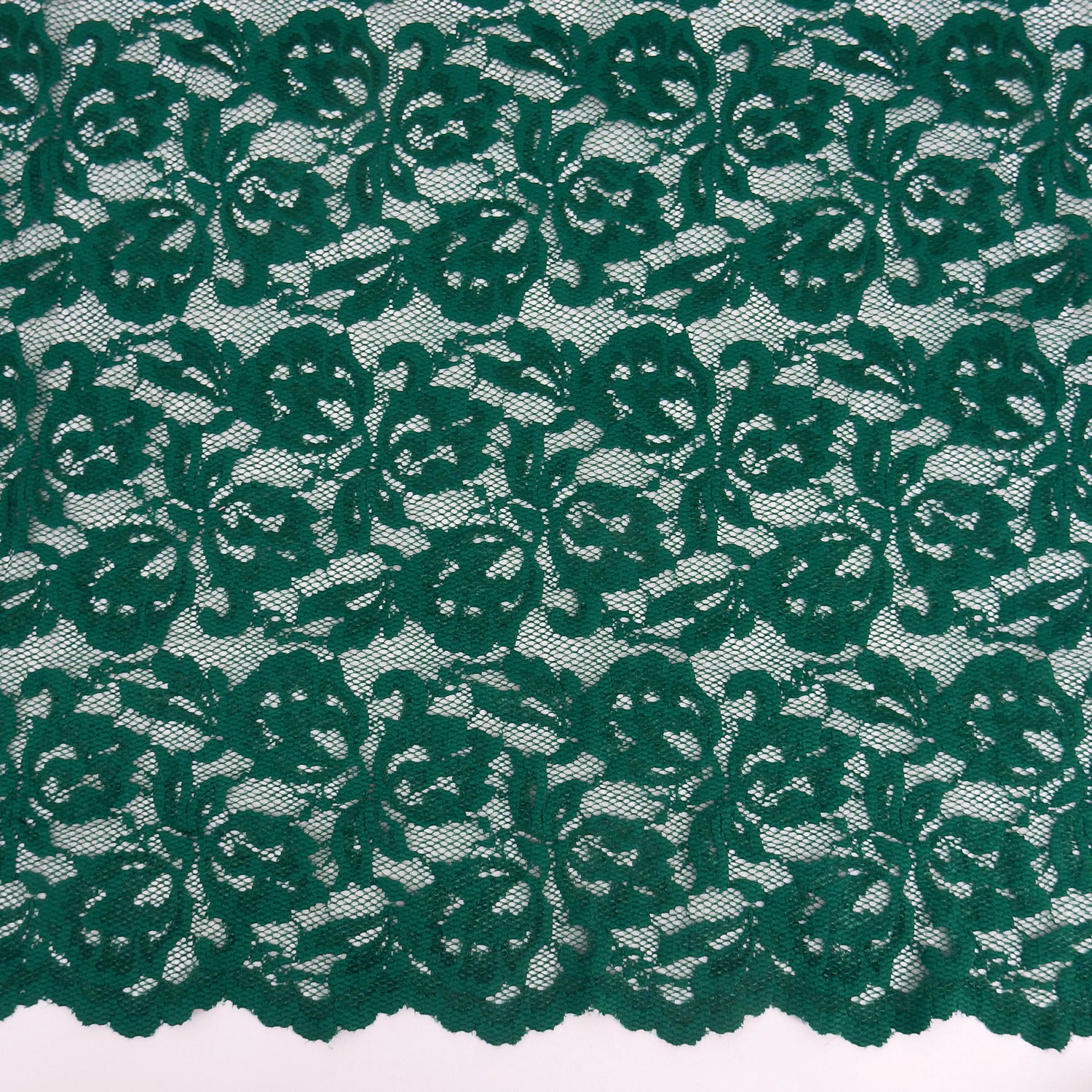 Double-Sided Border Lace Fabric 9100 Emerald
