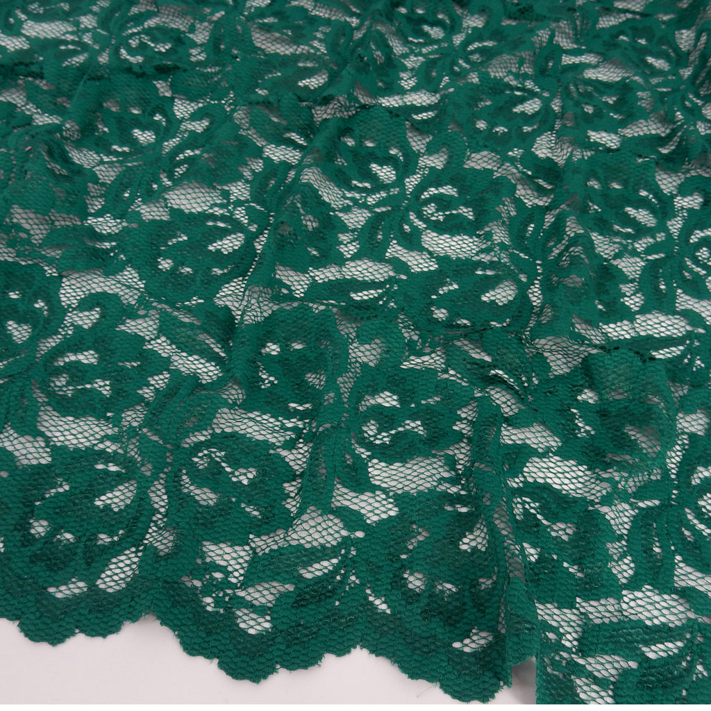 Double-Sided Border Lace Fabric 9100 Emerald
