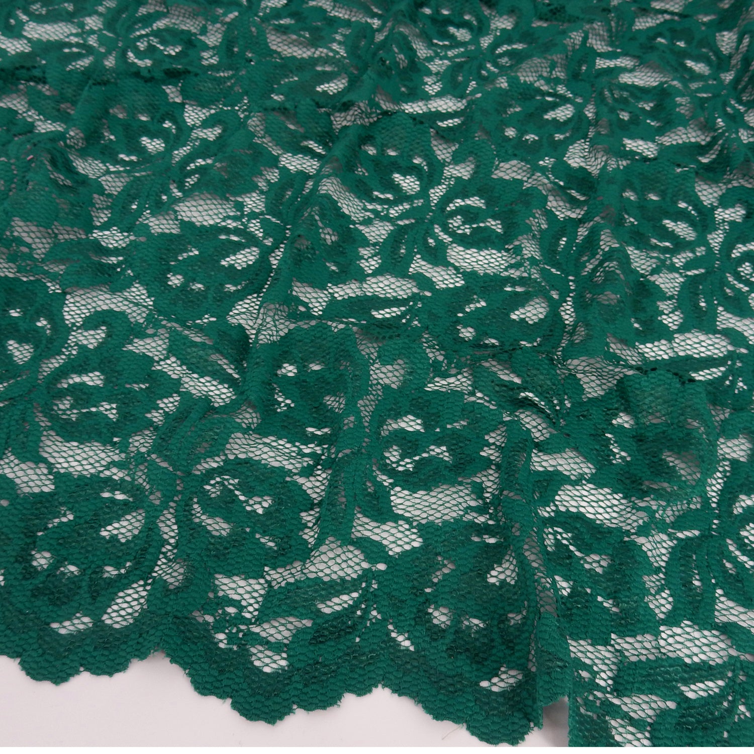Double-Sided Border Klauber Lace Fabric 9100 Emerald