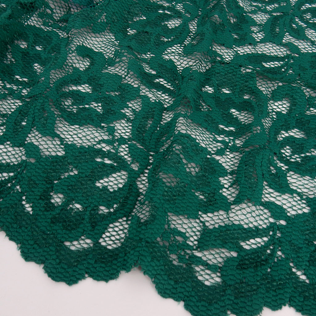 Double-Sided Border Lace Fabric 9100 Emerald