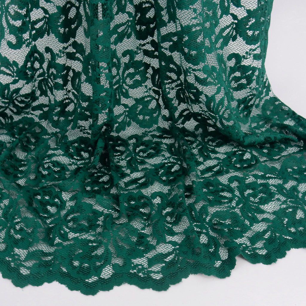 Double-Sided Border Lace Fabric 9100 Emerald