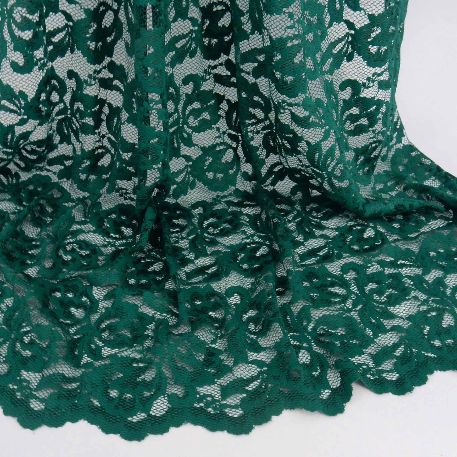 Double-Sided Border Klauber Lace Fabric 9100 Emerald