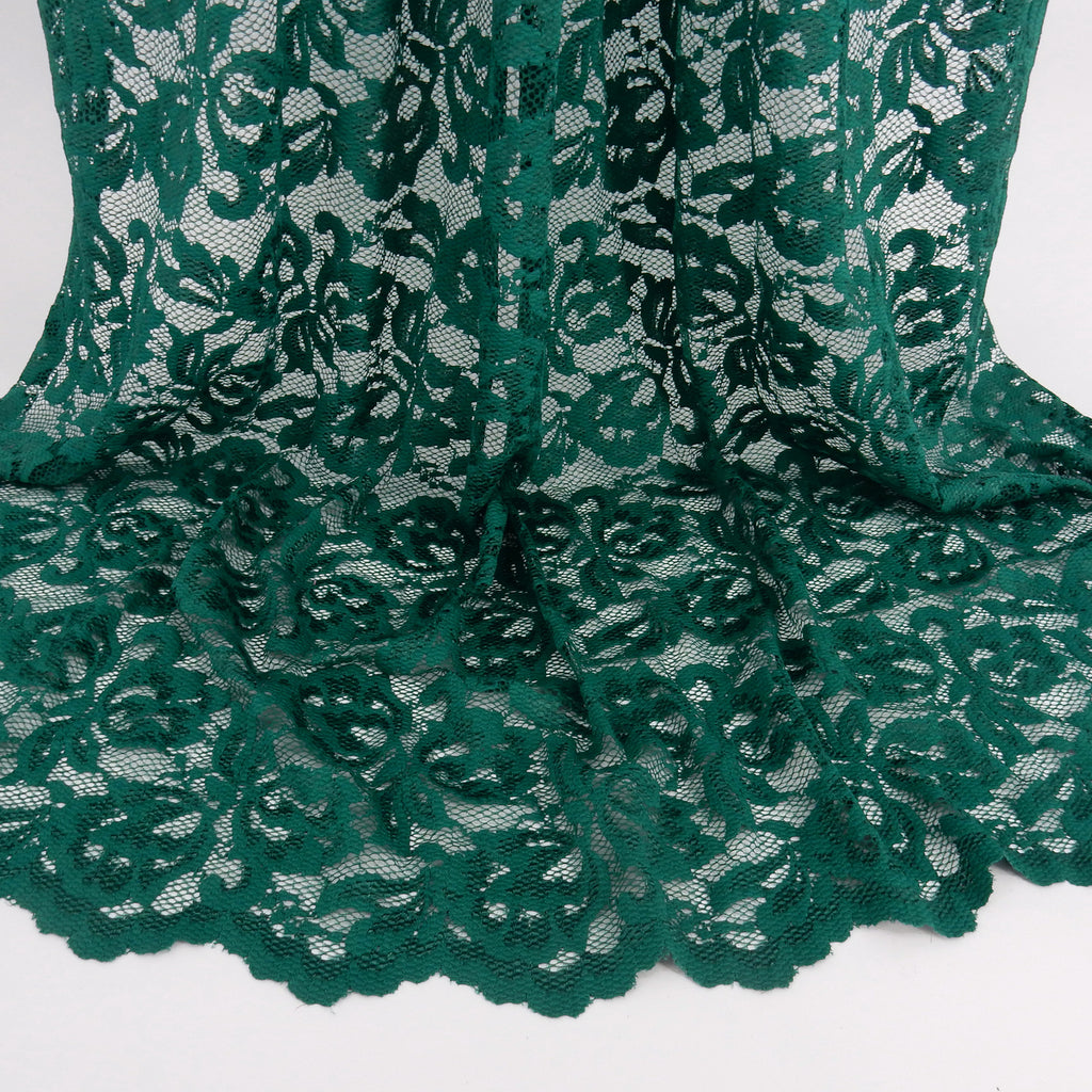 Double-Sided Border Lace Fabric 9100 Emerald