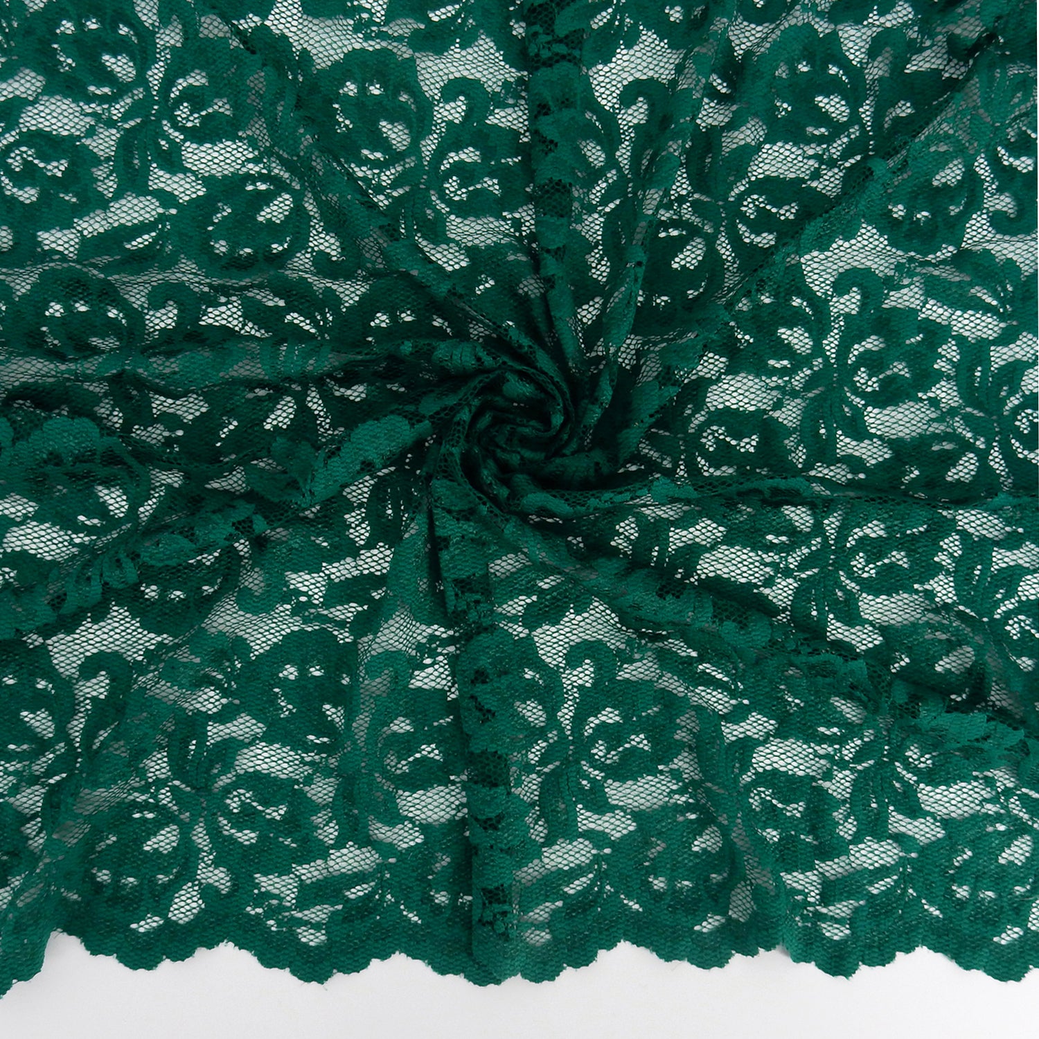 Double-Sided Border Klauber Lace Fabric 9100 Emerald