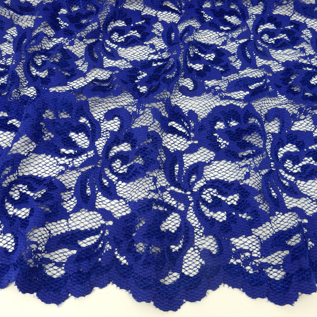 Double-Sided Border Lace Fabric 9100 Royal Blue