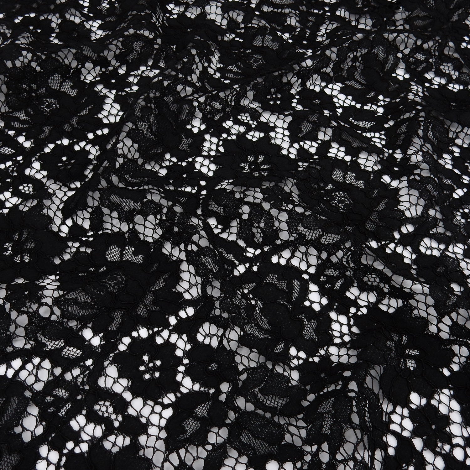 Double Sided Eyelash Scalloped Border Lace Fabric 911177 Black