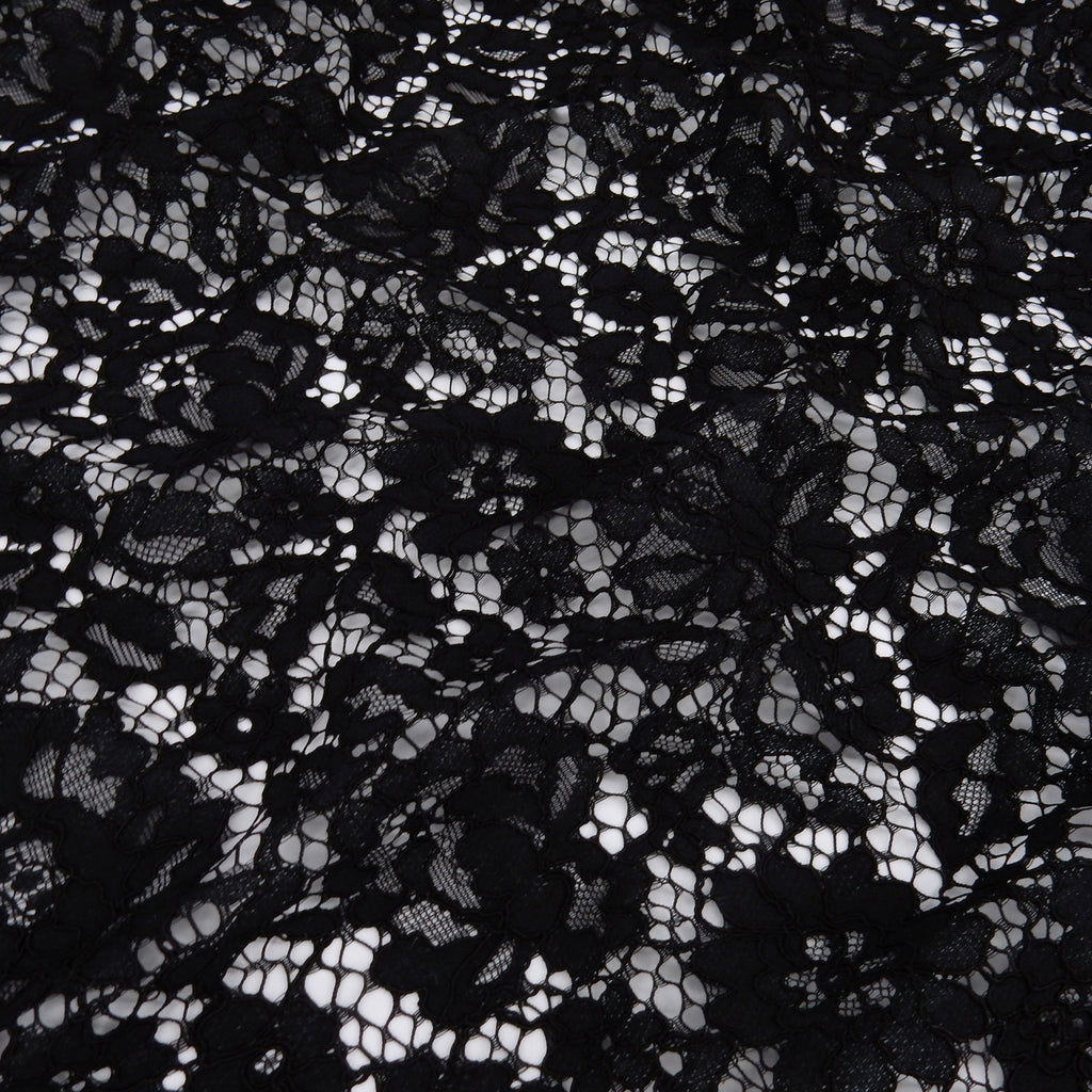 Double Sided Eyelash Scalloped Border Lace Fabric 911177 Black