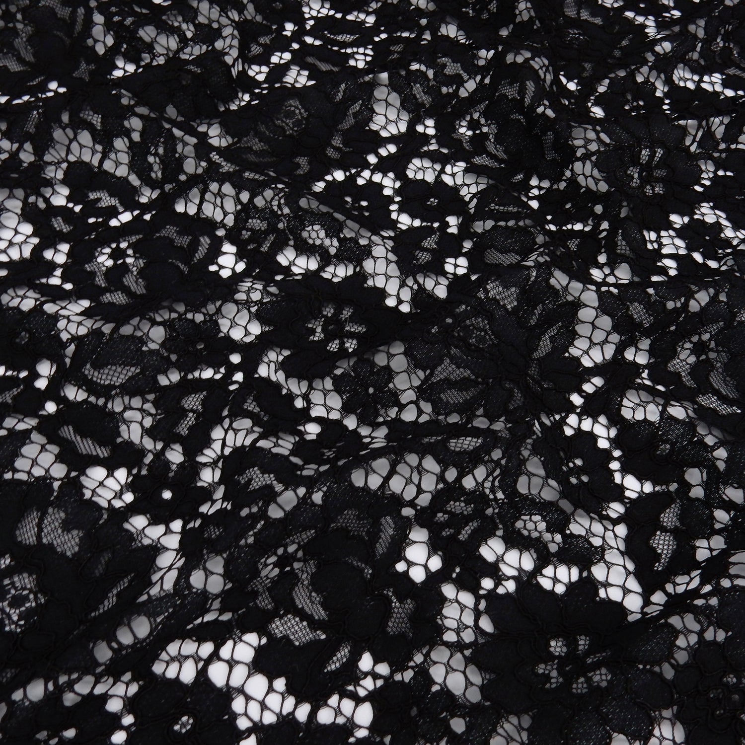 Double Sided Eyelash Scalloped Border Lace Fabric 911177 Black